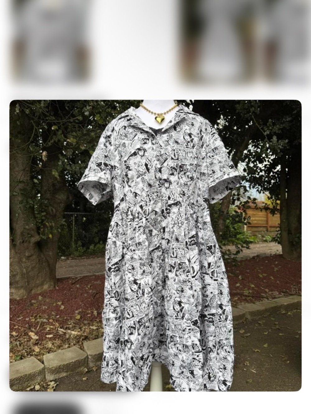 Marvel Black & White Comic Print Top with Red Logo